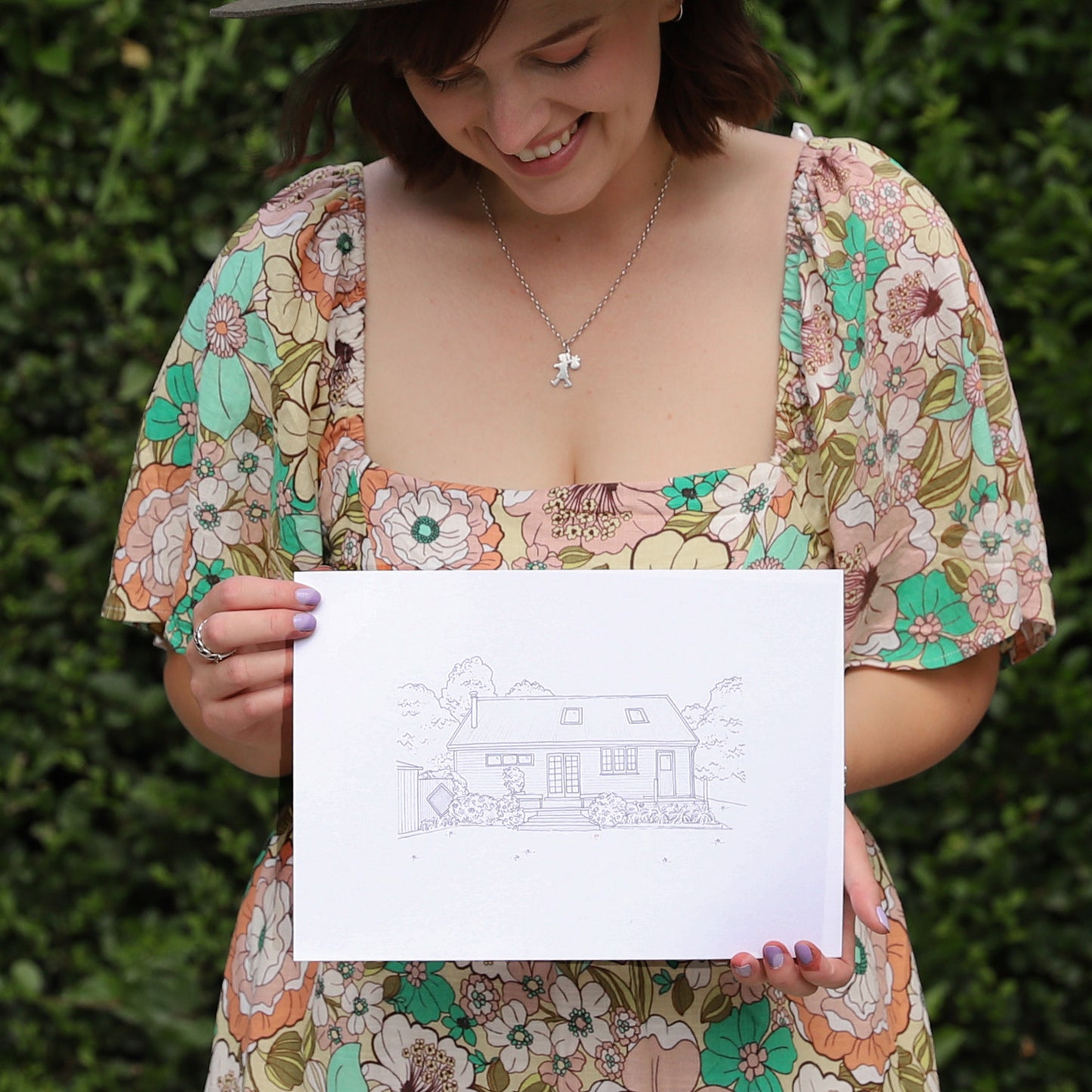 Small Black Ink Home Illustration