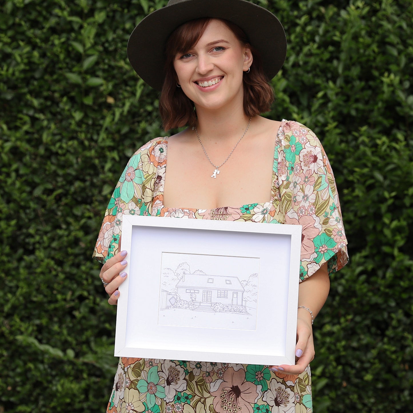 Small Black Ink Home Illustration