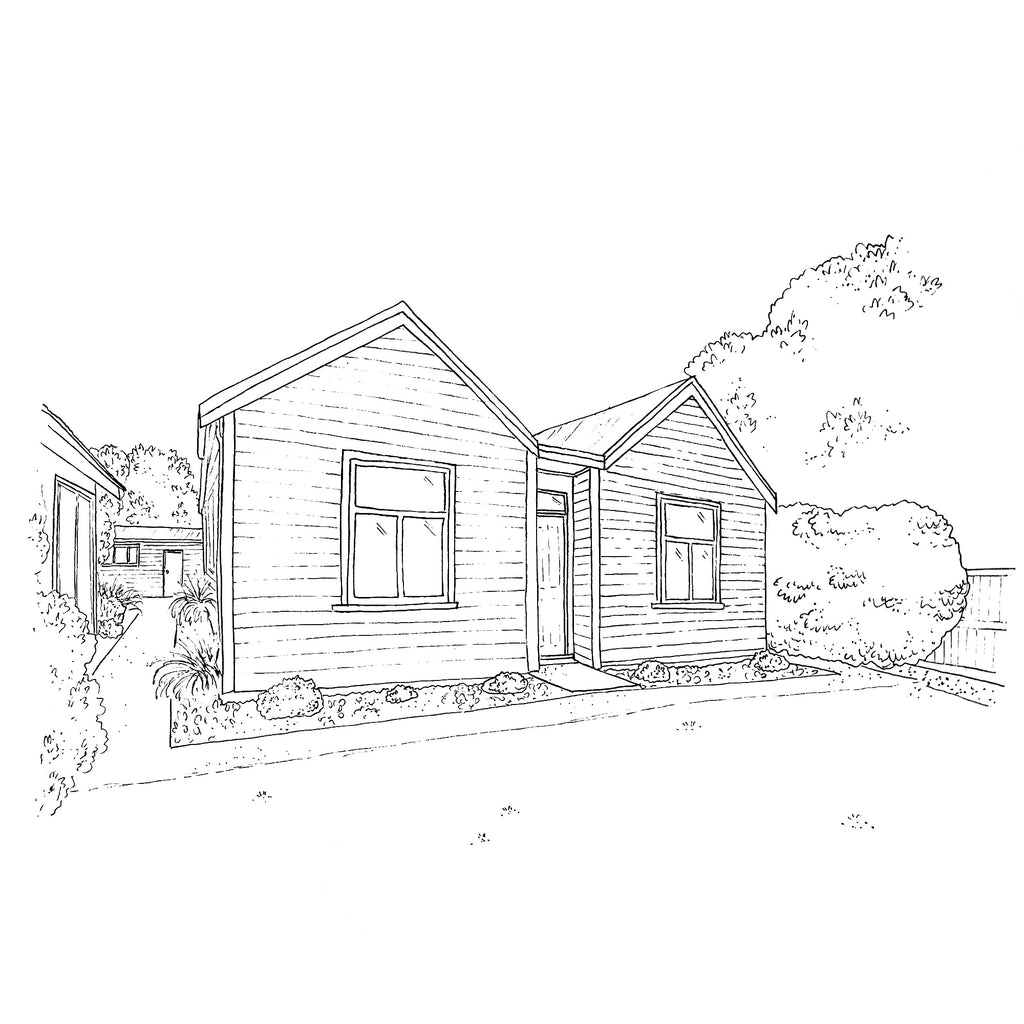 Large Black Ink Home Illustration
