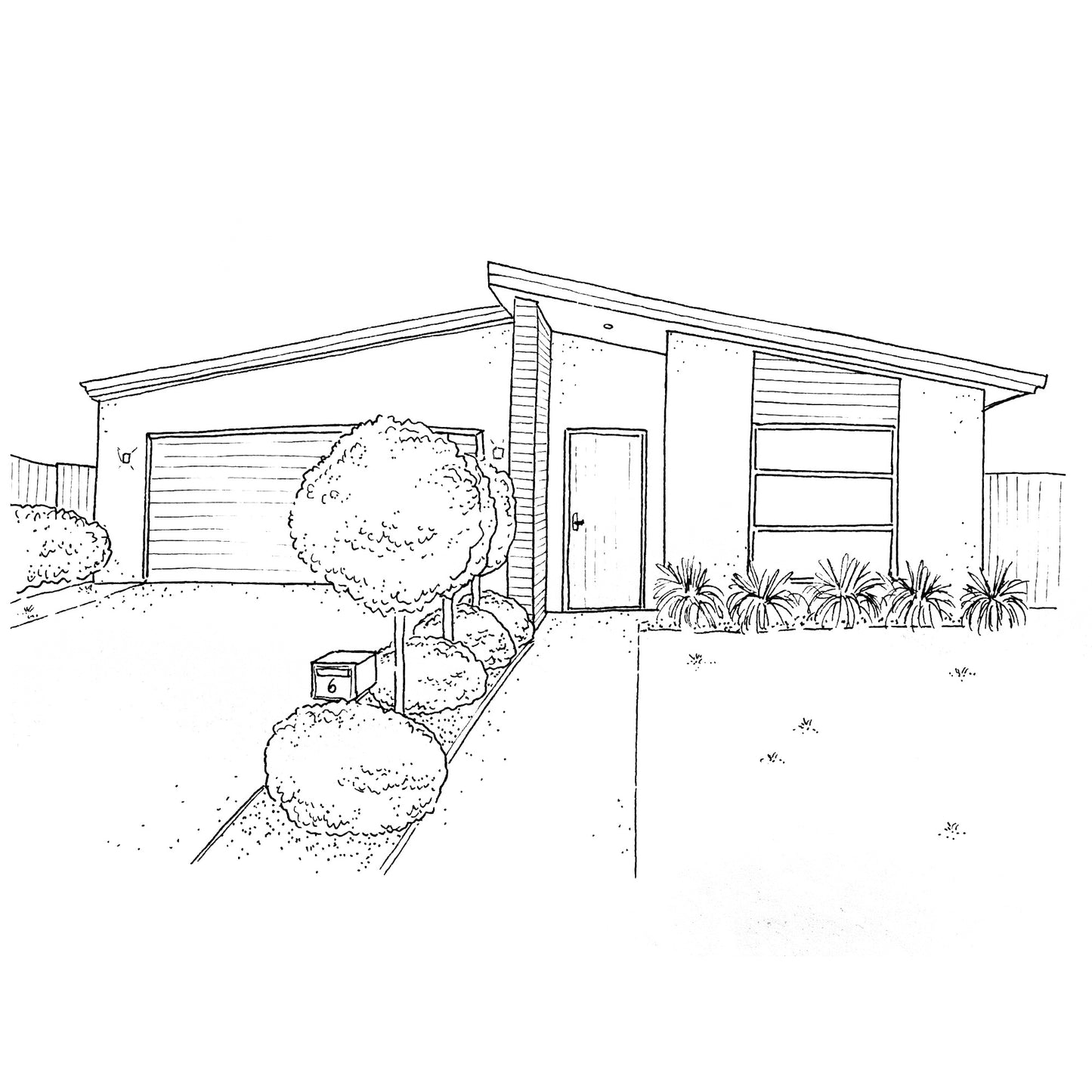 Medium Black Ink Illustration