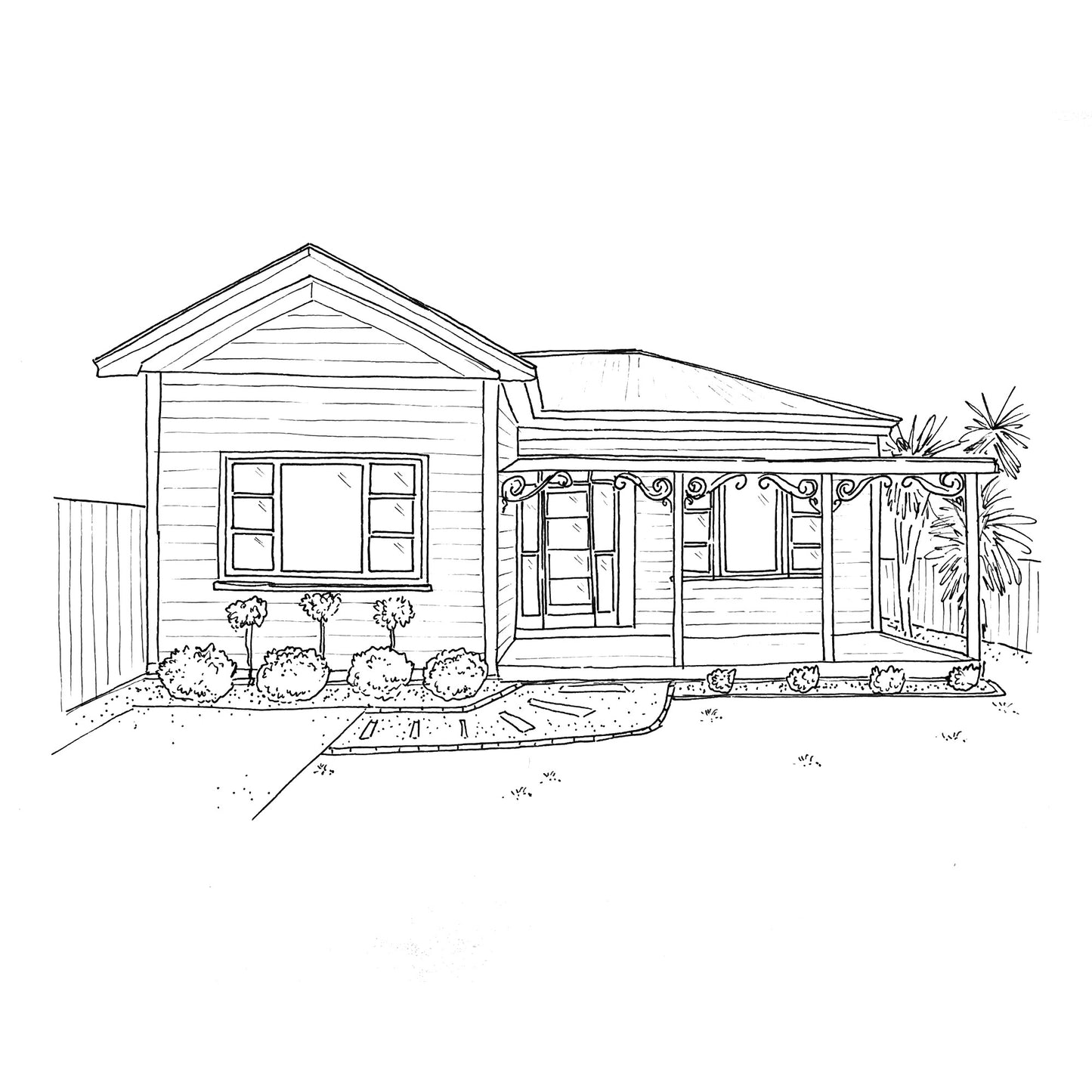 Medium Black Ink Illustration