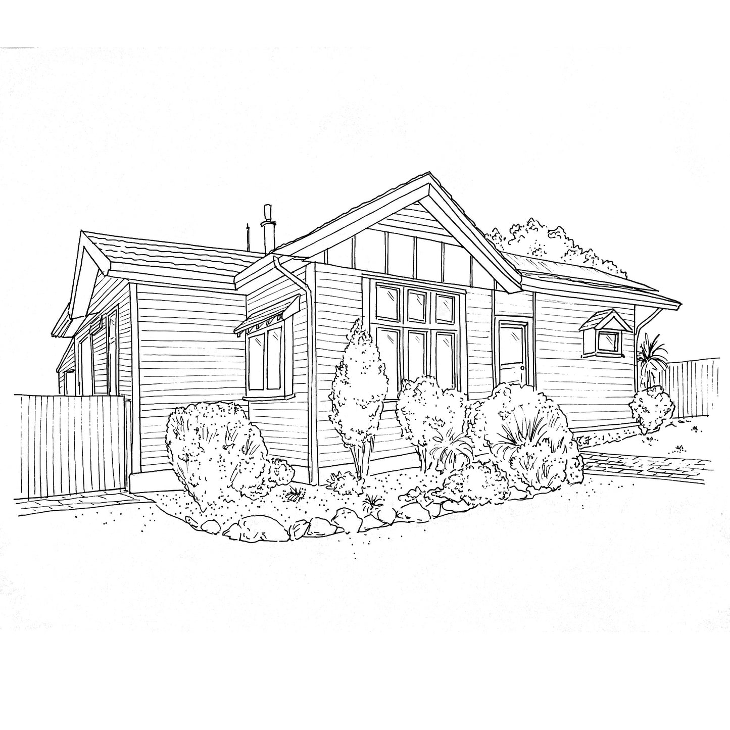 Medium Black Ink Illustration