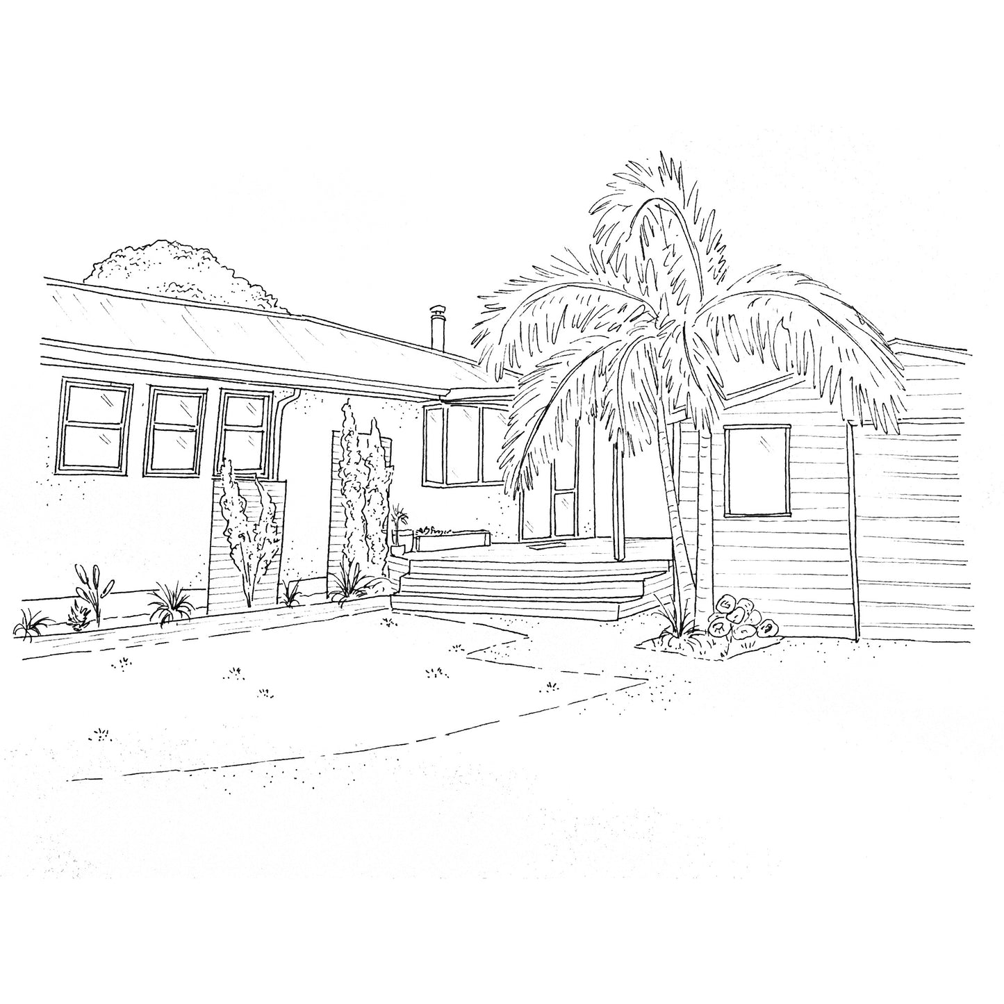 Medium Black Ink Illustration