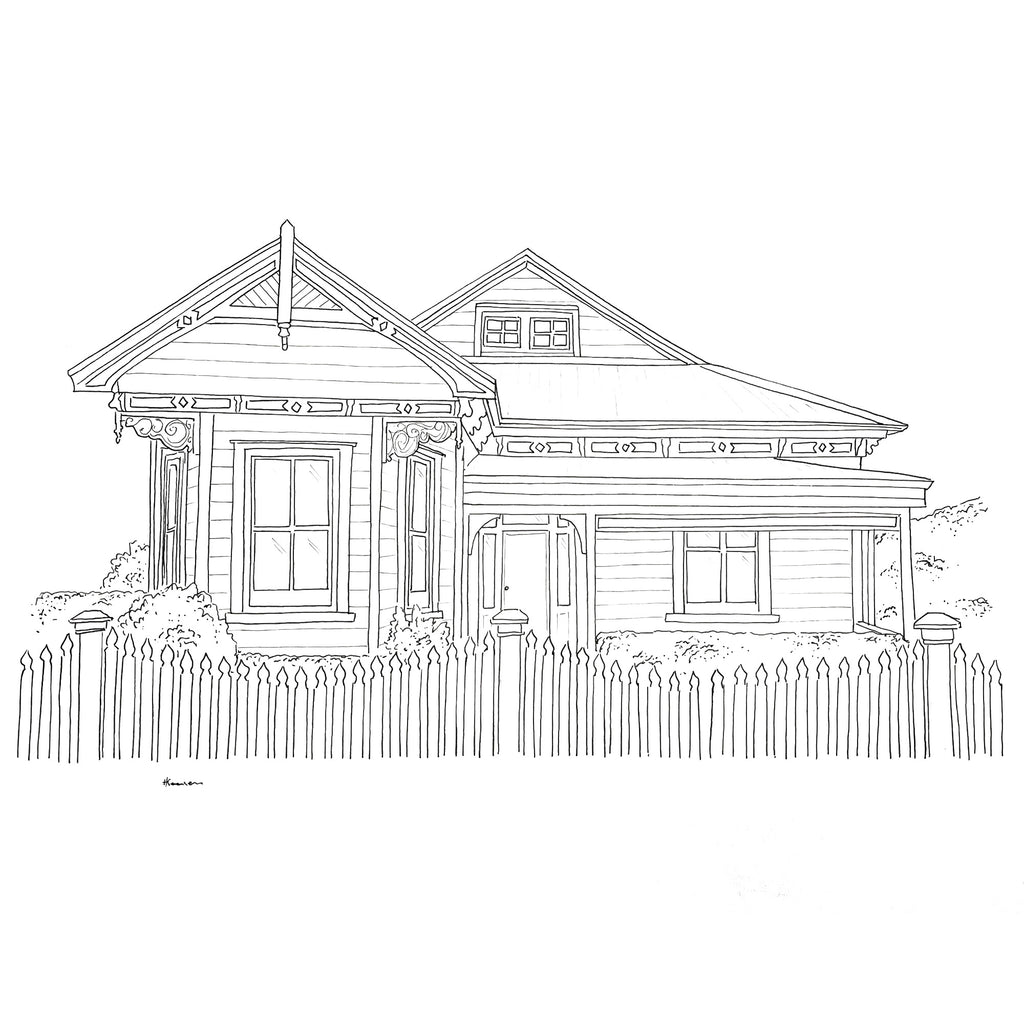 Small Black Ink Home Illustration