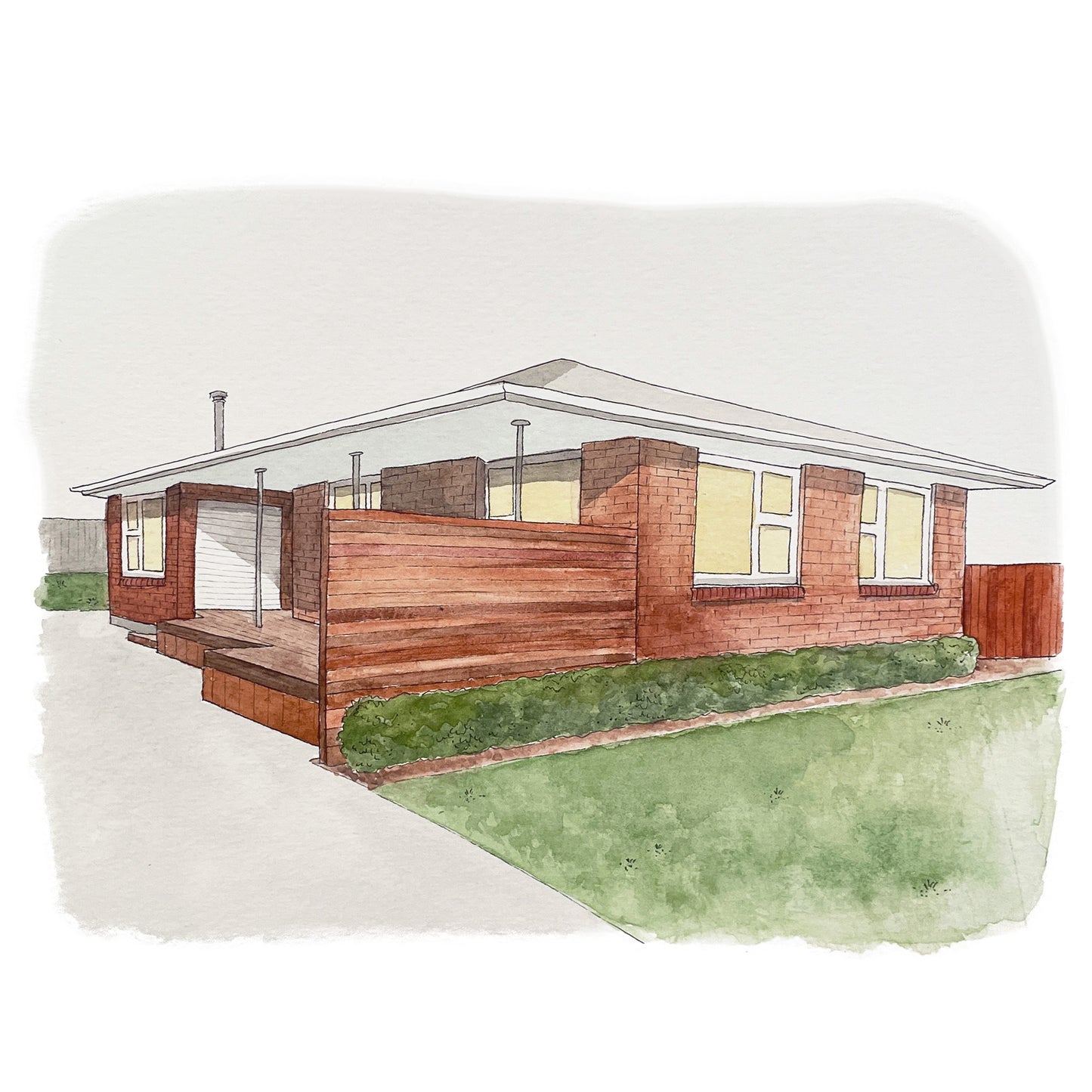 Medium Watercolour Home Illustration