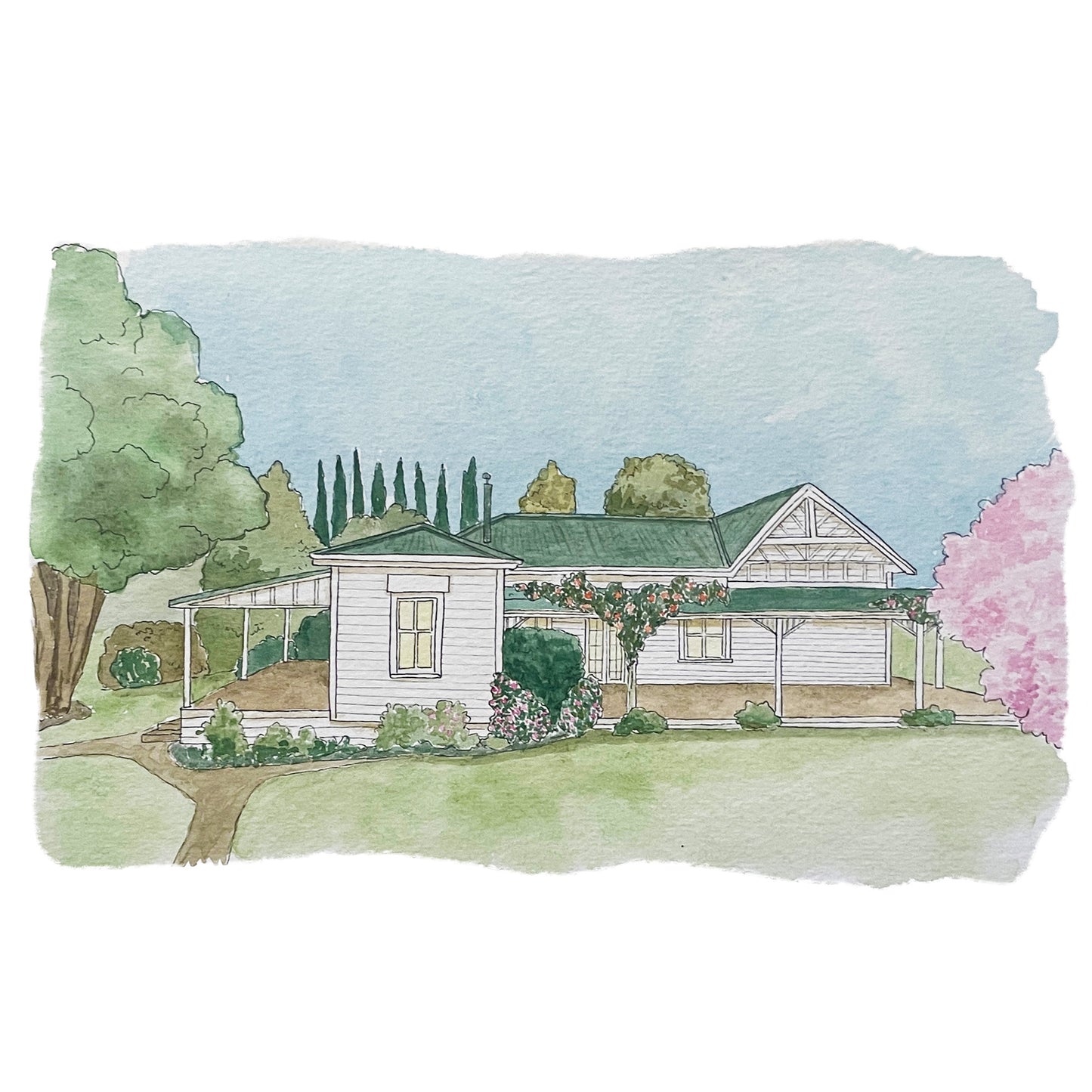 Medium Watercolour Home Illustration