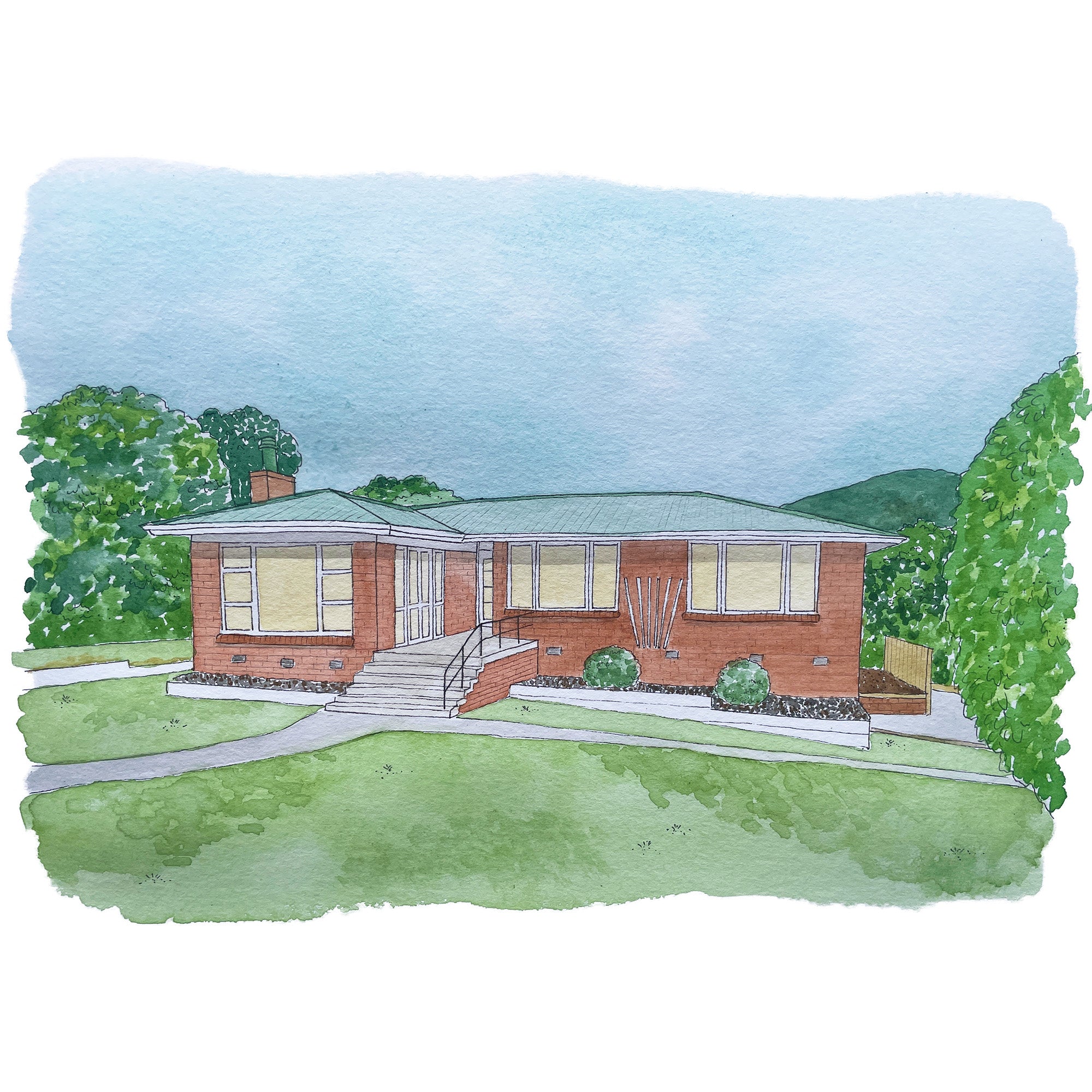 Small Watercolour Home Illustration
